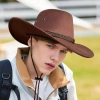 Mũ cao bồi vành rộng phong Tây chống nắng mùa hè, thích hợp leo núi và dạo biển 5