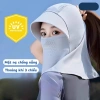 Mũ che nắng lụa băng thoáng khí trùm kín mặt, cổ choàng UV90+ giảm còn 21.500đ 3