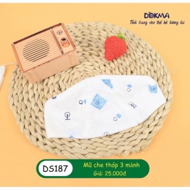 Mũ Che Thóp Sơ Sinh 3 Mảnh Modal Dokma DS187 – Giá 25.000, bảo vệ an toàn cho bé
