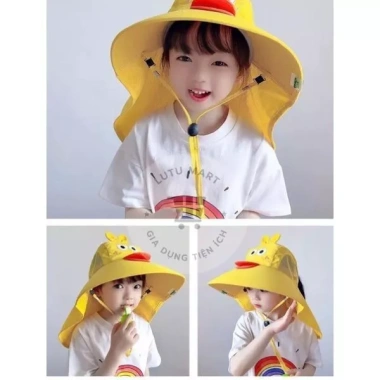 Mũ Chống Nắng Bé Tai Bèo Rộng Vành + Còi Chống Lạc, Lưới Thoáng Khí - 54.000đ