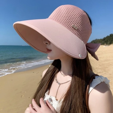 Mũ chống nắng nữ hở chóp, tấm che sau cổ tháo rời - bảo vệ toàn diện, chỉ 59k