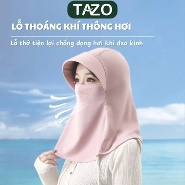 Mũ Chống Nắng Nữ Kèm Khẩu Trang Cổ Thoáng Khí UV TAZO - Giá 43.000đ