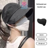 Mũ chống nắng nửa đầu Hàn Quốc màu hồng, vành rộng, móc đeo khẩu trang, buộc tóc đuôi ngựa - 29.690đ 3