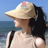 Mũ chống nắng nửa đầu Hàn Quốc màu hồng, vành rộng, móc đeo khẩu trang, buộc tóc đuôi ngựa - 29.690đ 5