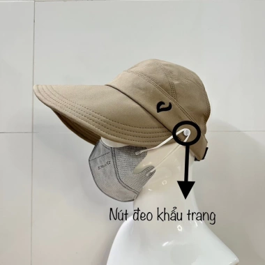 Mũ chống nắng nửa đầu, vành rộng, móc đeo khẩu trang, khóa thun co dãn - 85.000₫ 8