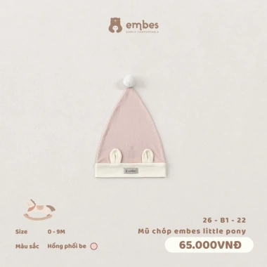 Mũ Chóp Tai Chuột Cute Cotton Mềm Mại cho Bé Sơ Sinh 0-9 Tháng - Embes 10