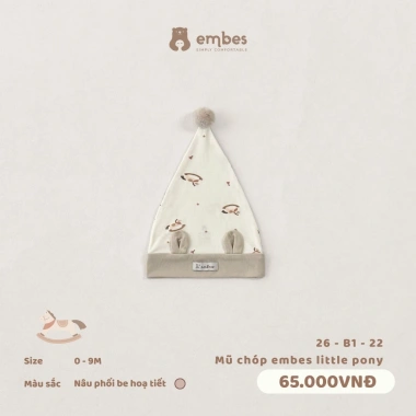 Mũ Chóp Tai Chuột Cute Cotton Mềm Mại cho Bé Sơ Sinh 0-9 Tháng - Embes 13