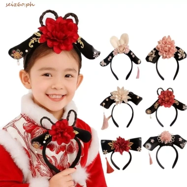 Mũ cổ đại, vòng tóc Hanfu ngọc trai kim cương giả - Hoa retro, vải cổ, băng đô lễ hội