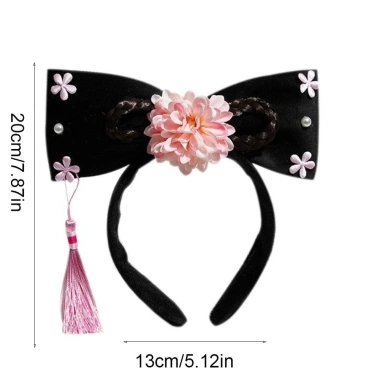 Mũ cổ đại, vòng tóc Hanfu ngọc trai kim cương giả - Hoa retro, vải cổ, băng đô lễ hội