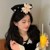Mũ cổ đại, vòng tóc Hanfu ngọc trai kim cương giả - Hoa retro, vải cổ, băng đô lễ hội 7