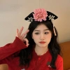 Mũ cổ đại, vòng tóc Hanfu ngọc trai kim cương giả - Hoa retro, vải cổ, băng đô lễ hội 9