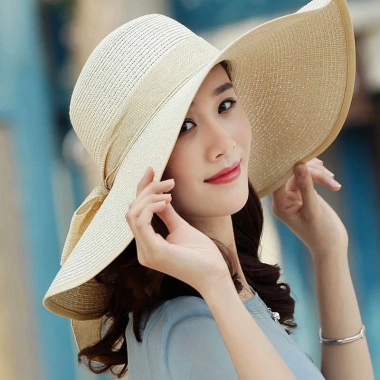 Mũ cói nón cói vành rộng 45cm bo viền phối nơ vải bố siêu xinh giá 55.000 VND 7 Mũ cói nón cói vành rộng 45cm bo viền phối nơ vải bố siêu xinh giá 55.000 VND 7