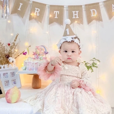 Mũ cói sinh nhật Hàn Quốc Vintage siêu dễ thương, nón vải bố cute cho bé 22.500₫ 9