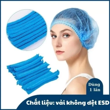 Mũ Con Sâu Y Tế Phòng Sạch Màu Xanh Dùng 1 Lần Túi 100 chiếc Giá ưu đãi 98.000₫