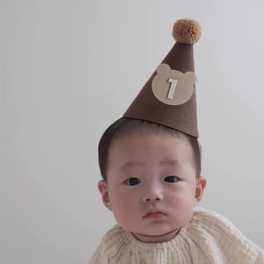 Mũ dạ Gấu Nâu dễ thương Nón nỉ sinh nhật cho bé phong cách Hàn Quốc 27.000đ 3