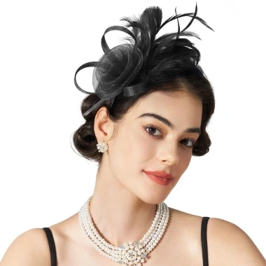 Mũ Đầu Lông Vũ Lưới Retro Sang Trọng Đầm Trang Trọng Biểu Diễn Sân Khấu