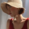 Mũ dệt kim cách điệu dây nơ MU509 - Nón vành đơn giản, dễ phối thời trang nữ, 55.000₫ 2