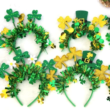 Mũ lễ Thánh Patrick - Đầu cỏ ba lá, dây nhiều màu, phù hợp Carnaval, giảm giá 22% 5