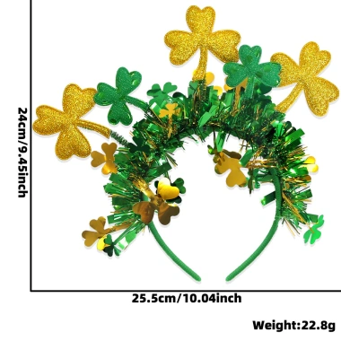 Mũ lễ Thánh Patrick - Đầu cỏ ba lá, dây nhiều màu, phù hợp Carnaval, giảm giá 22% 7
