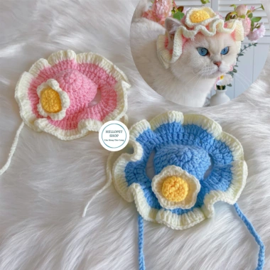 Mũ len cho chó mèo đa màu dễ thương - Nón len thú cưng HELLOPET, giảm còn 39.000₫