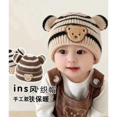 Mũ Len Hình Gấu Sóc Ngang 3-12 Tháng Thời Trang Bé Trai và Bé Gái Giá 35.900 VND