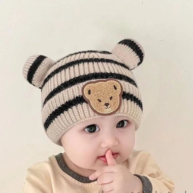 Mũ Len Hình Gấu Sóc Ngang 3-12 Tháng Thời Trang Bé Trai và Bé Gái Giá 35.900 VND