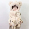 Mũ Lông Gấu + Khăn Quàng Cổ & Găng Tay Ấm Áp Cao Cấp cho Bé 4‑12 tuổi - Giá 117k