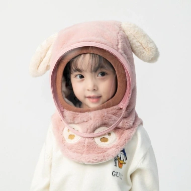 Mũ lông trùm đầu có kính chắn gió, chống bụi, kín cổ tháo rời - Tuyển sỉ 51.299đ cho bé yêu 4