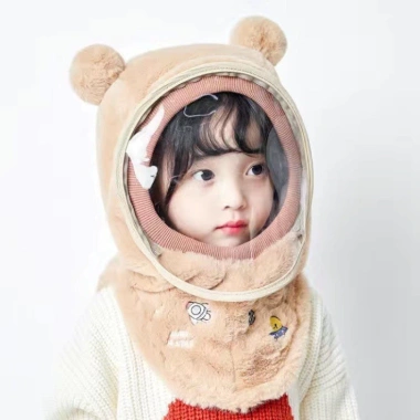 Mũ lông trùm đầu có kính chắn gió, chống bụi, kín cổ tháo rời - Tuyển sỉ 51.299đ cho bé yêu 5