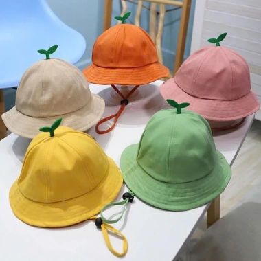 Mũ mầm nón bucket rộng vành chống nắng bé, quai đeo chống gió 0‑5 tuổi, 99.000đ