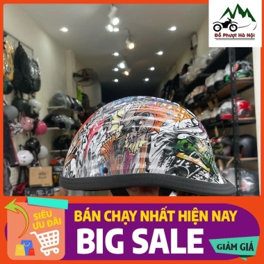 Mũ ngựa sò tem nhúng cao cấp - bảo hiểm thời trang nửa đầu, đẳng cấp, giảm 16% 2