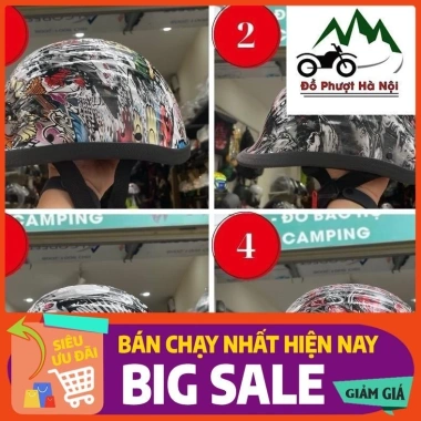Mũ ngựa sò tem nhúng cao cấp - bảo hiểm thời trang nửa đầu, đẳng cấp, giảm 16% 9