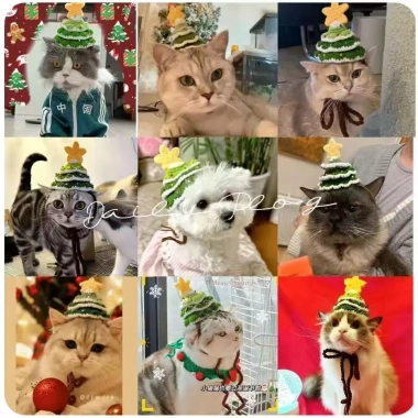 Mũ Noel Dễ Thương Cho Mèo Chó - Ông Già Noel, Cây Thông, Trang Trí Noel, 340.686₫ 6