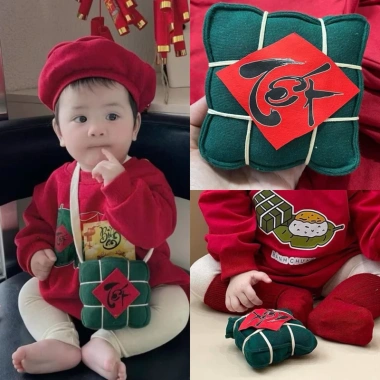 Mũ Nồi Bánh Chưng Bánh Tét Cho Bé Sơ Sinh 0‑12kg Kid.VNXK + Túi Đeo Chéo Nhồi Bông - Giá Ưu Đãi 44.100₫