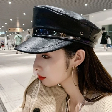 Mũ nồi da MARY beret thùy thủ họa tiết thời trang phong cách Hàn Quốc chỉ 169.000đ