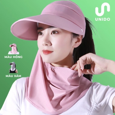 Mũ nón chống nắng 2 trong 1 Vành rộng cao cấp UNIDO K05, chống UV hiệu quả, giá 89.000₫