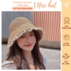 Mũ nón cói nữ đi biển móc tay thủ công ren, phong cách retro xinh xắn - Giá 75.000