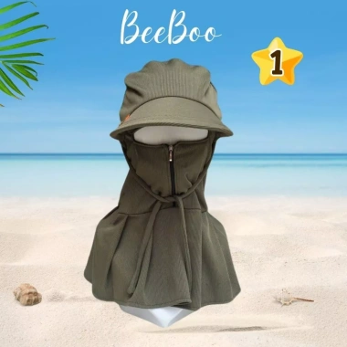 Mũ nón khẩu trang trùm chống nắng kéo khóa len tăm, nhiều màu - Giá chỉ 50.000đ 2