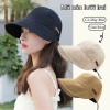 Mũ nón lưỡi trai nữ trơn, vành cụp rộng, dây rút thoáng khí, che nắng UV, giá 52.500₫
