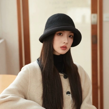 Mũ Nữ Len Mùa Đông Ấm Áp Dày Lụi Vực Hàn Quốc Influencer Thanh Lịch Nơ 4