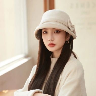 Mũ Nữ Len Mùa Đông Ấm Áp Dày Lụi Vực Hàn Quốc Influencer Thanh Lịch Nơ 8