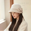 Mũ Nữ Len Mùa Đông Ấm Áp Dày Lụi Vực Hàn Quốc Influencer Thanh Lịch Nơ 10
