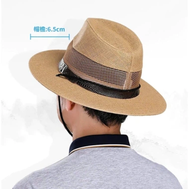 Mũ phớt nam vành rộng, nón cói vá lưới, dây rút điều chỉnh – chỉ 70.000₫ 3