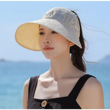 Mũ rộng vành thời trang mùa hè nữ, chống nắng, tia UV, vải thoáng khí, nón tai bèo - 73.000₫