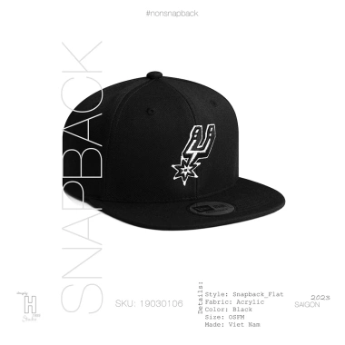 Mũ Snapback Nam Đen Cao Cấp, Tiêu Chuẩn Xuất Khẩu, Khóa Gài Bấm, Free Size 200k