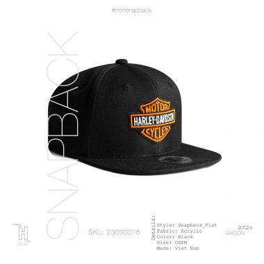 Mũ Snapback Nam Đen Cao Cấp, Tiêu Chuẩn Xuất Khẩu, Khóa Gài Bấm, Free Size 200k