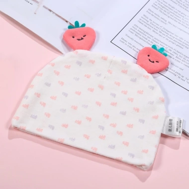 Mũ sơ sinh cotton mềm mại Uni Baby - Hình hoa quả dễ thương, phù hợp 0‑3 tháng, giảm giá 55.000đ
