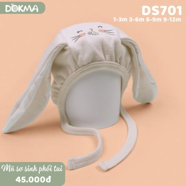 Mũ Sơ Sinh Phối Tai Dokma Đáng Yêu Cho Bé DS701 DS413 Giá Ưu Đãi 45.000₫