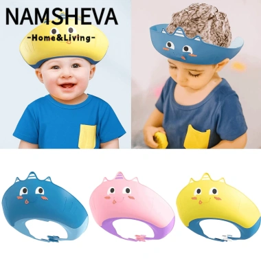 Mũ tắm NAMSHEVA cho bé mới biết đi – Dầu gội bảo vệ mắt tai, tấm chắn rửa tóc điều chỉnh
