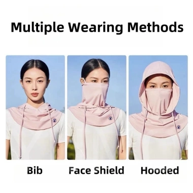 Mũ Trùm Đầu & Khẩu Trang Nam Nữ - Nón Che Nắng UV Dây Rút Kiểu Ninja, 37.600₫